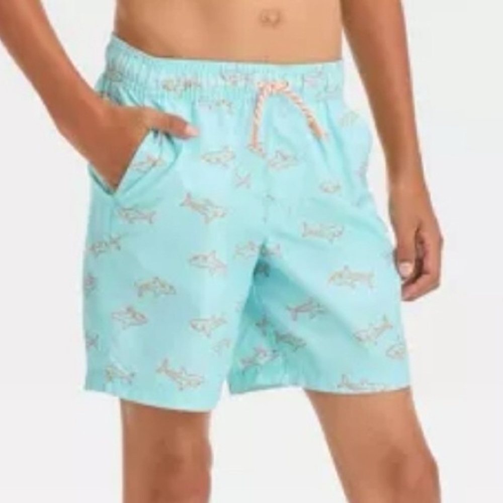 🦈Cat & Jack Sharks Printed Swim Trunks🦈 ~Boys Large